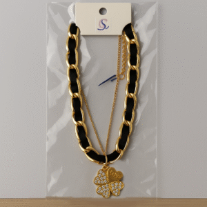 Gold Chain Necklace with Flower Pendant