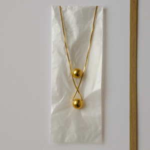 Gold Sphere Double-Layer Necklace