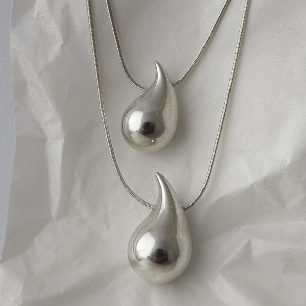 Layered Pearl & Drop Pendant Necklace - Image 5