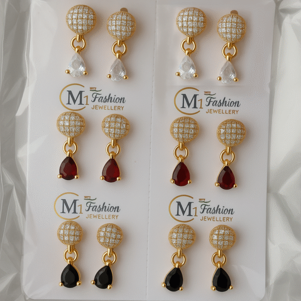 Multicolor Earrings Set – Pack of 6 - Image 2