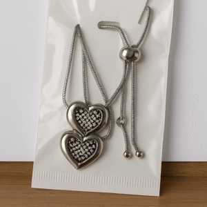 Heart Pendant Chain Bracelet with Stones