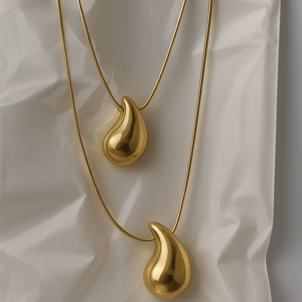 Layered Pearl & Drop Pendant Necklace - Image 2