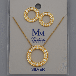 Circle Pendant Necklace and Earring Set