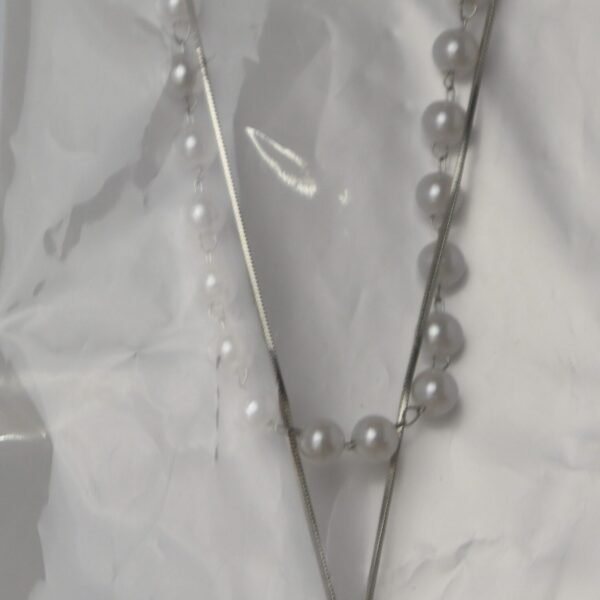 Layered Pearl & Drop Pendant Necklace - Image 3